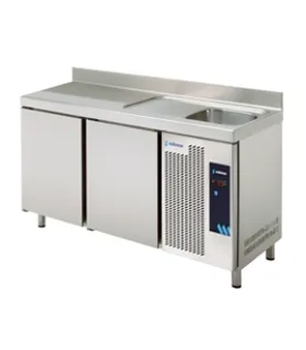 Mesa Refrigerada 2 puertas GN 1/1 fondo 700mm con fregadero Edenox ...