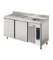 Mesa Refrigerada 2 puertas GN 1/1 fondo 700mm con fregadero Edenox MPGF-135 HC