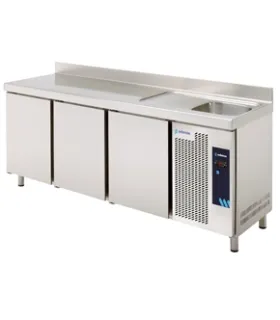 Mesa Refrigerada 3 puertas GN 1/1 fondo 700mm con fregadero Edenox ...