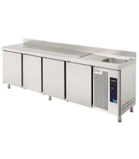 Mesa Refrigerada 4 puertas GN 1/1 fondo 700mm con fregadero Edenox ...