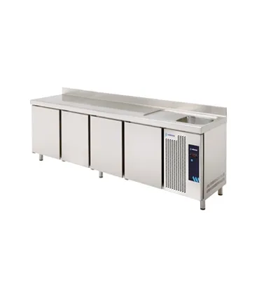 Mesas Frías con Fregadero Mesa Refrigerada 4 puertas GN 1/1 fondo 700mm con fregadero Edenox MPGF-225 HC Edenox 19059910 Mesas Frías con Fregadero Mesa Refrigerada 4 puertas GN 1/1 fondo 700mm con fregadero Edenox MPGF-225 HC Edenox 19059910