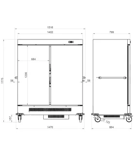Carro Doble Inox Frío de 68 GN 1/1 Edenox CF-40