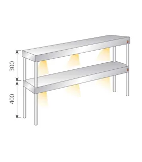 Estantería de Sobremesa 2 estantes con luz y calor 1100x325mm ESMC-...