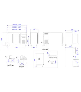 Frente Mostrador Refrigerado 2 Puertas de cristal Edenox FMPS-150 H...