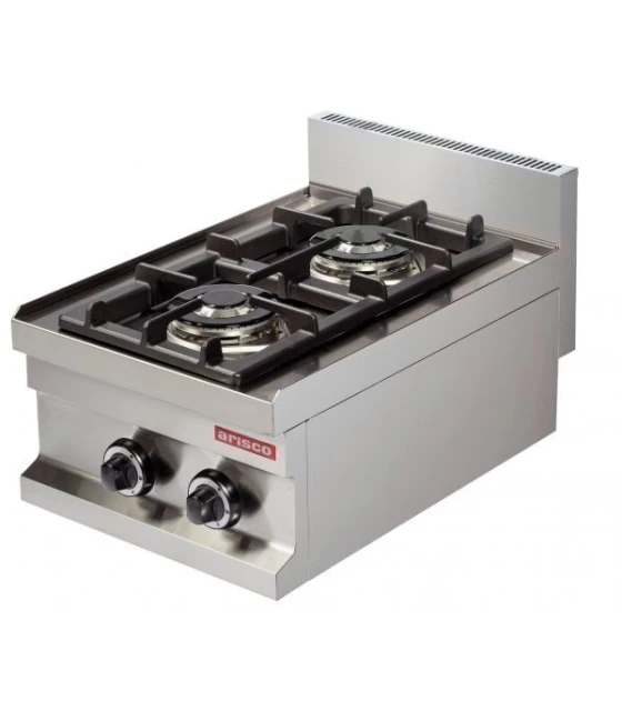 Cocina a gas sobremesa 2 fuegos 2x3,6kw 400x600x265h mm GC604