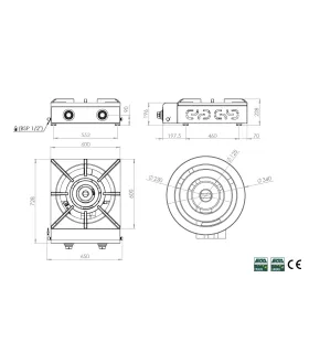 Paellero a Gas de 3 aros ø34 cms quemador 25 kW HR Fainca PLL3100