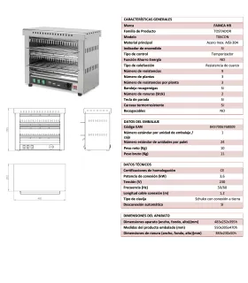 Tostador doble eléctrico con temporizador T06CON
