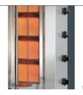 Asador Kebab a Gas Butano y Propano 4 quemadores Potis