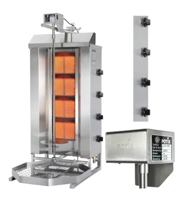 Asadores Kebab Asador Kebab a Gas Butano y Propano 4 quemadores Potis Potis GD4-S Asadores Kebab Asador Kebab a Gas Butano y Propano 4 quemadores Potis Potis GD4-S