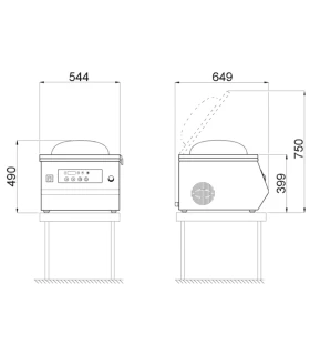 Envasadora por sensor barra de 45cms Edenox SLINE-10-20 L Plus