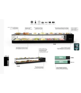 Vitrina refrigerada de Tapas con 6 bandejas GN 1/3 Sayl Logic VTLG6