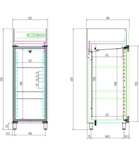 Armario GN 2/1 mixto 2 medias puertas refrigerado/congelados APCG-7...