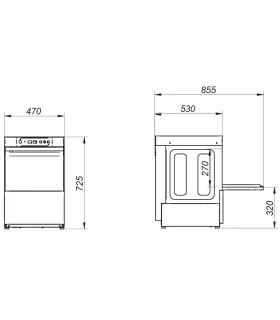 Lavavasos 40X40 Edenox analógico AV-2100