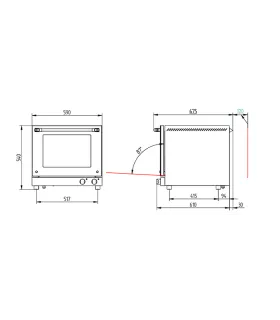 Horno eléctrico 4 x 43x34 cm Edenox HP-443