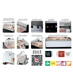 Vitrina refrigerada frío ventilado 2000x1100mm con reserva VRV-200-XL