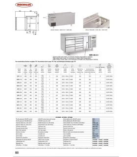Mesa Refrigerada de 3 puertas y fregadero 2020x600mm Docriluc BMR-2...