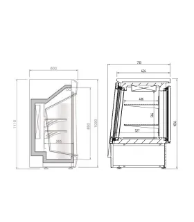 Vitrina Refrigerada Infrico Inox con doble acceso VC 2010