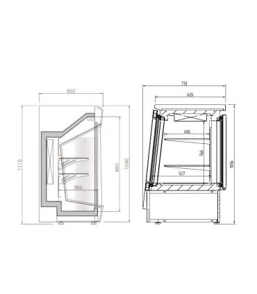Vitrinas Mostrador Vitrina Refrigerada Infrico Inox con doble acceso VC 2010 Infrico