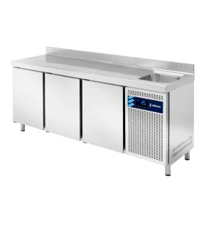 Mesa Refrigerada 3 puertas fondo 600mm con fregadero Edenox MPSF-200