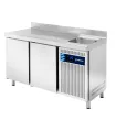 Mesa Refrigerada 2 puertas fondo 600mm con fregadero Edenox MPSF-150