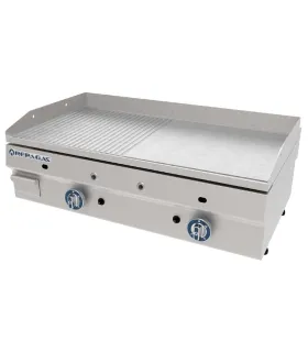 Plancha a gas placa mixta de acero lisa y ranurada Serie 550 Smart ...