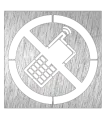Pictograma inoxidable "Prohibido teléfono móvil" 120x120x1.5 mm