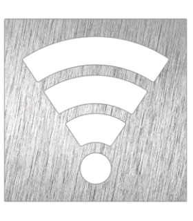 Mobiliario de acero inoxidable para hostelería Pictograma inoxidable "Zona Wifi" 120x120x1.5 mm Fricosmos 082638