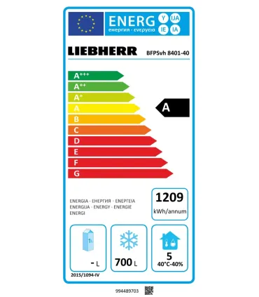 Armarios de Pastelería Armario de congelación pastelería con 20 guías 60x80 Liebherr BFPSvh 8401 Perfection Liebherr BFPSvh 8401
