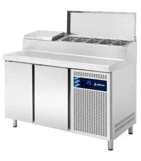 Mesas Frías Fondo 700mm Mesa refrigerada preparación pizzas y ensaladas 7 GN Edenox MPGE2-135-I HC Edenox