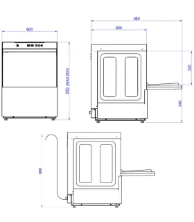 Lavavajillas Puerta Abatible Lavavajillas cesta 50x50 trifásico Edenox AFG-720-B Edenox