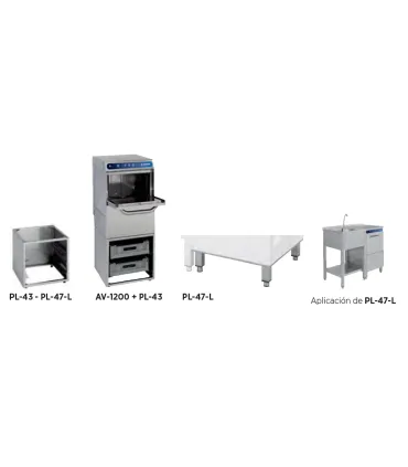 Accesorios Lavado Peana elevadora lavavasos medida 430x405x400mm Edenox 19003461