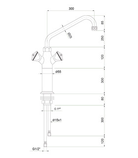 Grifería Grifo monobloc columna 2 aguas Edenox GB-CL-30 E Edenox 19033605