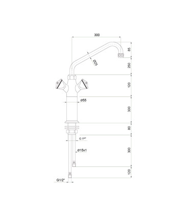 Grifería Grifo monobloc columna 2 aguas Edenox GB-CL-30 E Edenox 19033605