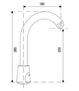 Grifería Grifo electrónico altura 28 cm Edenox CEL-18 Edenox 19000415