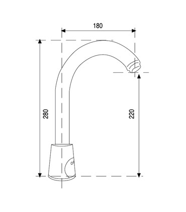 Grifería Grifo electrónico altura 28 cm Edenox CEL-18 Edenox 19000415