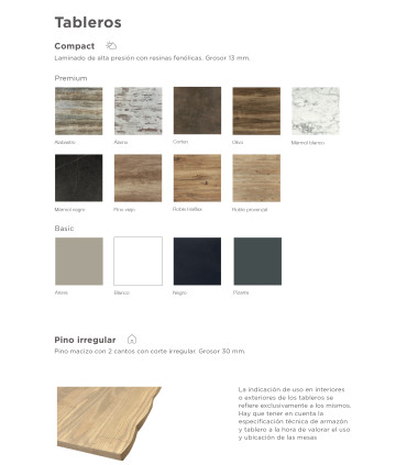 Mesas Exterior Mesa estructura doble tubo de Aluminio imitación de caña 382 CA Muebles Romero 382CA