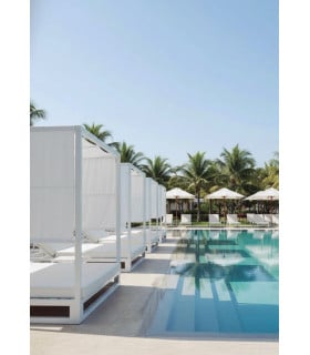 Camas Exterior Cama Balinesa Aluminio Blanco de 180x200 cm con Colchón Naútico Bio Plus Conva CBRAL-X180
