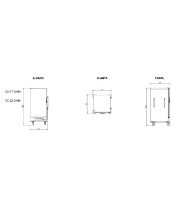 Carros Calientes Carro Caliente Capacidad 22 GN 2/1 Eratos CC-22 GN2/1 Eratos CC-22 GN2/1