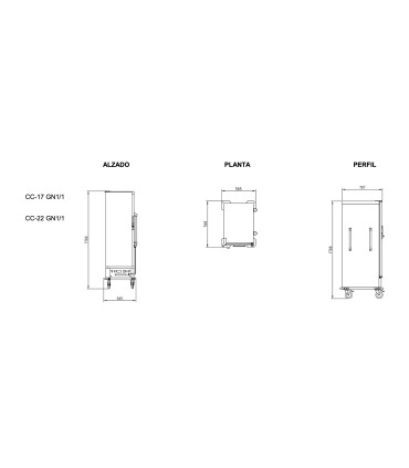 Carros Calientes Carro Caliente Capacidad 22 GN 1/1 Eratos CC-22 GN1/1 Eratos CC-22 GN1/1