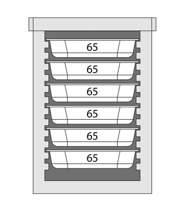 Caja isotérmica Thermobox para cubetas 6 GN 1/1 (65 mm) carga