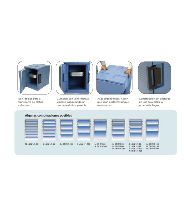 Contenedor isotérmico 12 x GN 1/1 Edenox C-60 S1