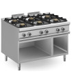 Cocina a gas 6 fuegos con armario abierto MBM Magistra Plus 900 MFB912AXXL