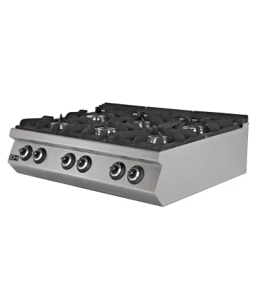 Cocinas a Gas Cocina a Gas Sobremesa 6 fuegos 6 x 8.74 kW 1200mm Fondo 900 Clima Hostelería EMPPLS9KG030