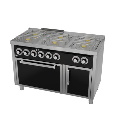 Cocinas a Gas Cocina a gas de 6 fuegos con horno a gas CB6F600H HR Fainca CB6F600H