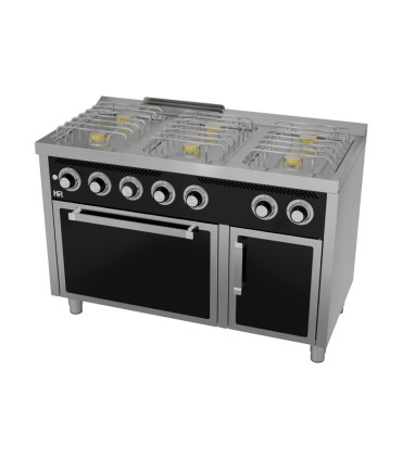 Cocinas a Gas Cocina a gas de 6 fuegos con horno eléctrico CB6F600HE HR Fainca CB6F600HE