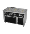 Cocina a gas de 6 fuegos con horno eléctrico CB6F600HE