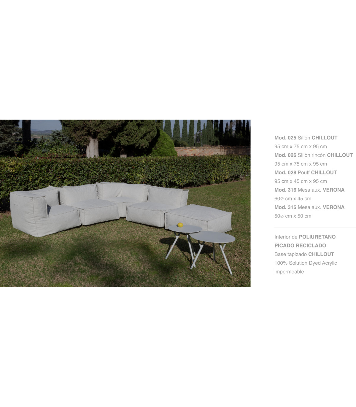 Sofás Exterior Puff Chillout módulo Outdoor Arkimueble 028