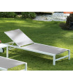 Tumbona con ruedas de aluminio y textilene gris Calpe