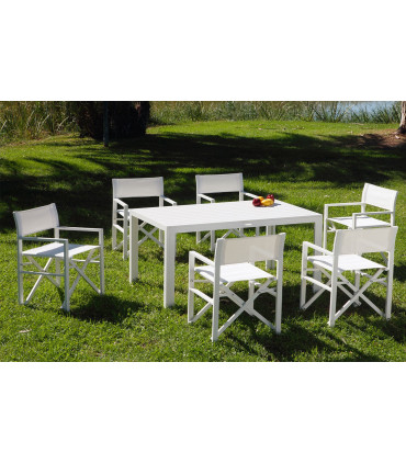 Tumbonas Mesa de aluminio color blanco 150x90 Calpe Arkimueble 063