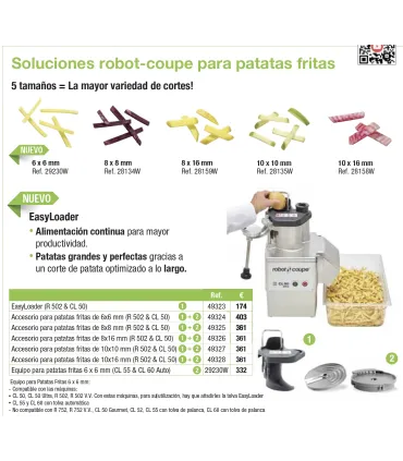 Equipo Discos patatas fritas 6x6mm Robot Coupé 29230W